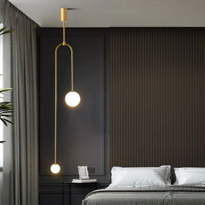 DecorBites™ Double Head Glass Ball Pendant Light for Hotel Bedroom & Bathroom