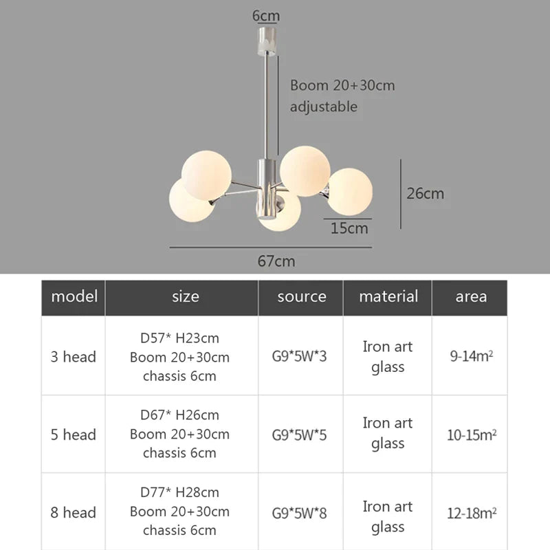 Lámpara de techo LED con bola de cristal DecorBites™ para decoración e iluminación del hogar