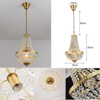 Retro Crystal Iron Pendant Light