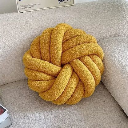 DecorBites™ Knotted Ball Grey Throw Pillow for Bed Couch Living Room