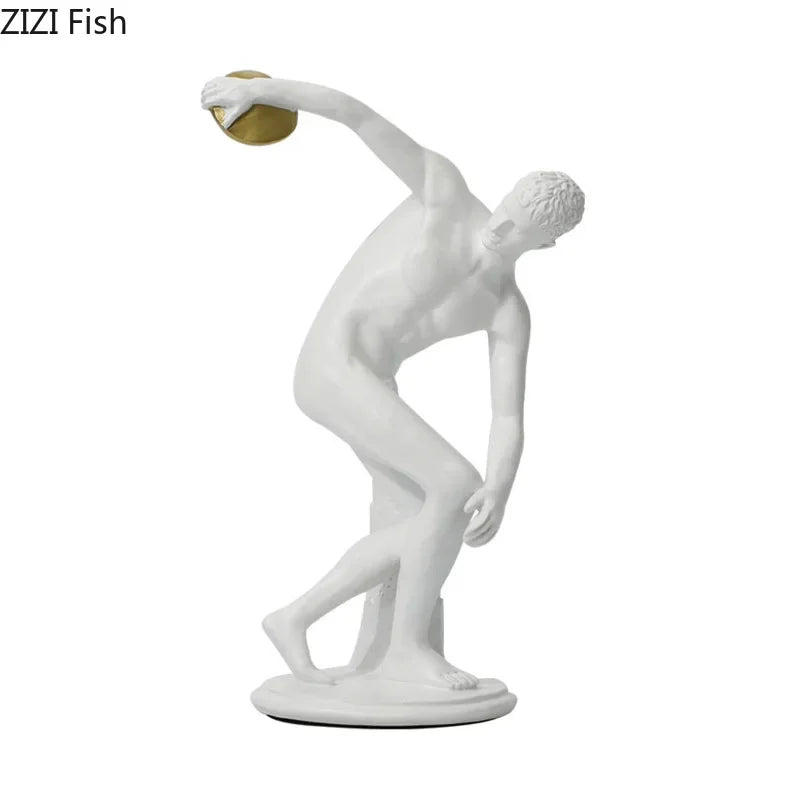 DecorBites™ Discus Thrower Resin Sculpture Athlete Desk Decoration Ornaments