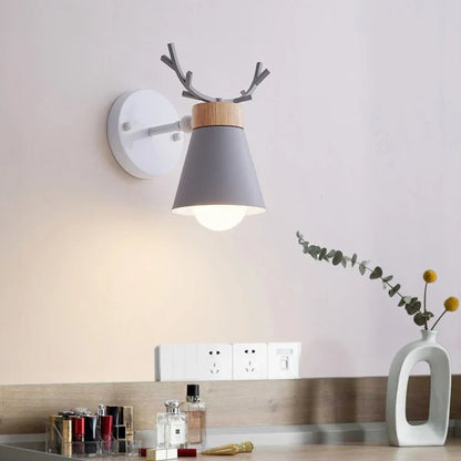 DecorBites™ LED Antlers Wall Lamp Wooden Nordic Vintage Modern Loft Bedroom Lighting E27