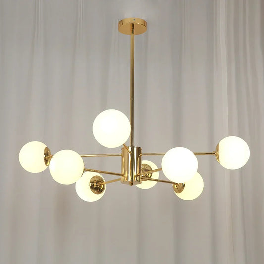 ثريا زجاجية لامعة قابلة للتعديل بتصميم كرة من DecorBites™ لإضاءة غرفة المعيشة وغرفة الطعام وغرفة النوم