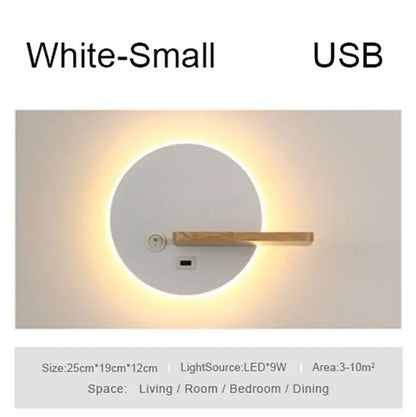 DecorBites™ LED Wall Lamp with USB Charging Port and Switch - Indoor Lighting for Bedside