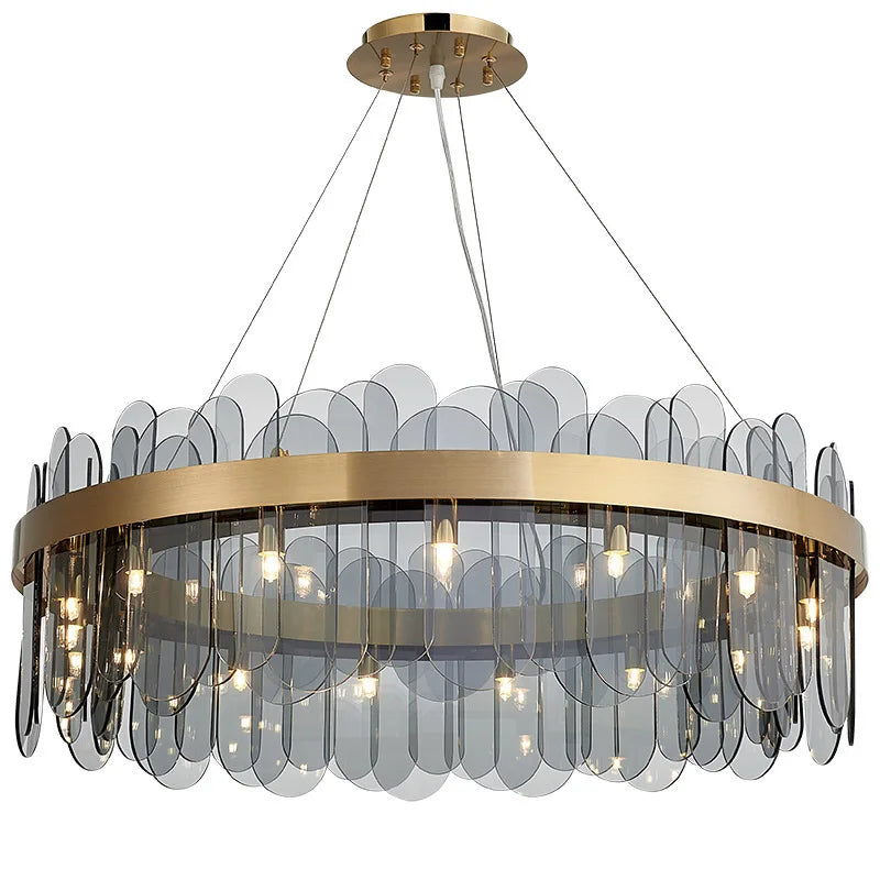 DecorBites™ Glass Chandelier for Ceiling: Elegant Lighting Solution for Dining Table