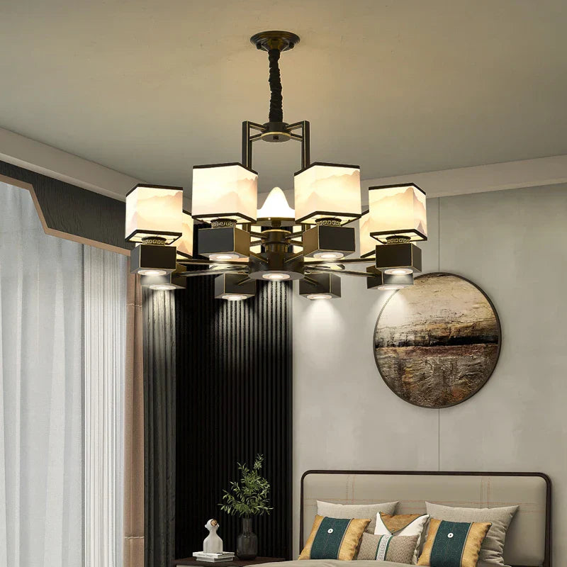 DecorBites™ Chinese Zen Marble Chandelier for Living Room, Restaurant, and Bedroom