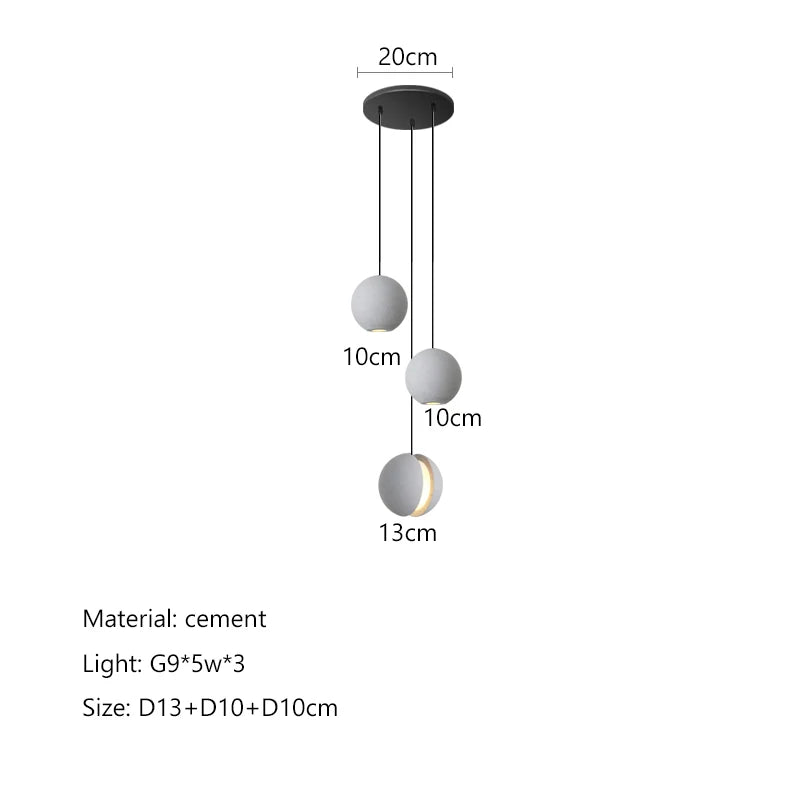 DecorBites™ Cement Planet Chandelier Hanging Lamp for Dining Room & Bedroom