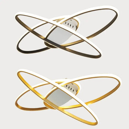 DecorBites™ Black LED Chandelier Ceiling Light Remote Control Fixture for Living Room, Bedroom & Kitchen