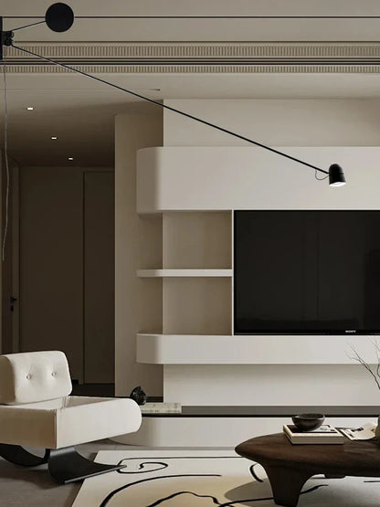 ديكوربايتس™ - مصباح حائط LED قابل للتعديل بذراع متأرجح باللونين الأحمر والأسود - إضاءة عصرية