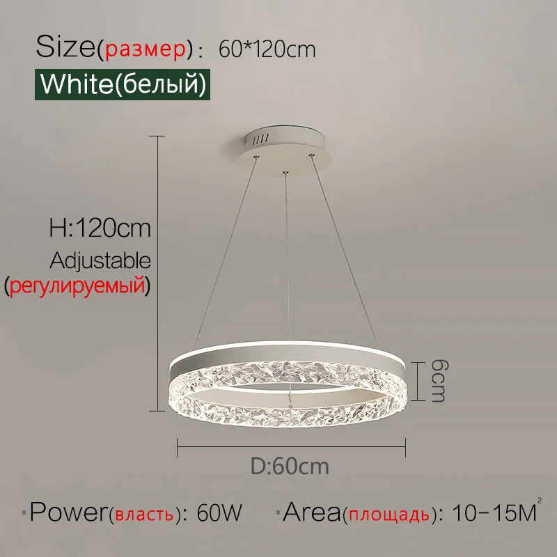 DecorBites™ Crystal Ring LED Pendant Light - Modern Home Lighting for Bedroom and Restaurant