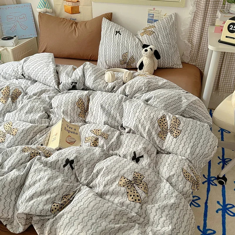 DecorBites™ Cartoon Pattern Cotton Fitted Sheet Set – Soft & Cozy Bedding for Adults & Kids