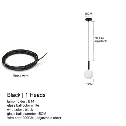 DecorBites™ LED Glass Ball Chandelier for Home Dining Hotel Decor