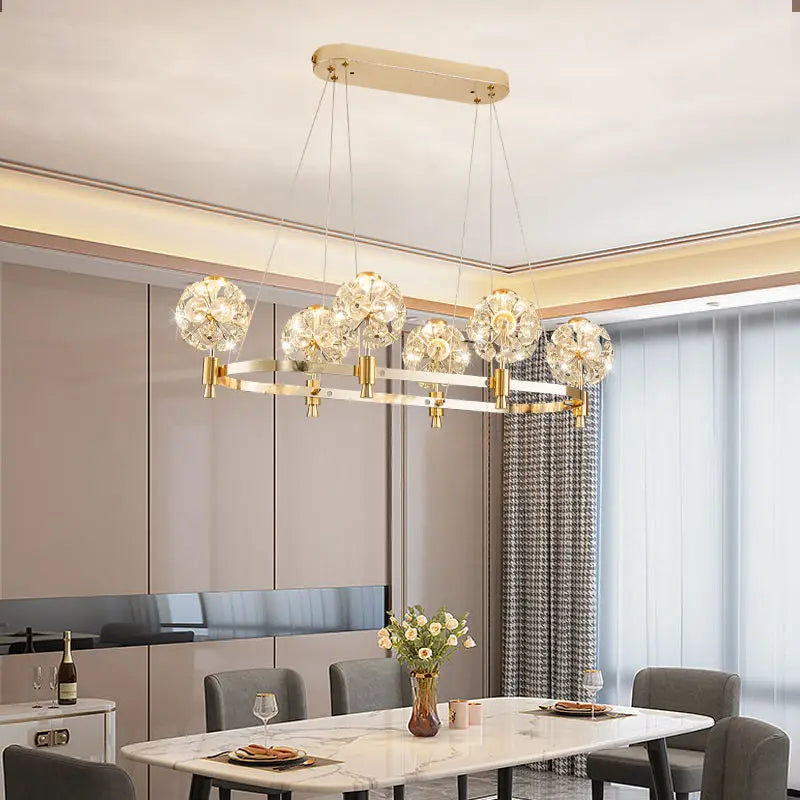 DecorBites™ Crystal Chandelier: Dandelion Design for Luxe Living Room, Dining, or Master Bedroom