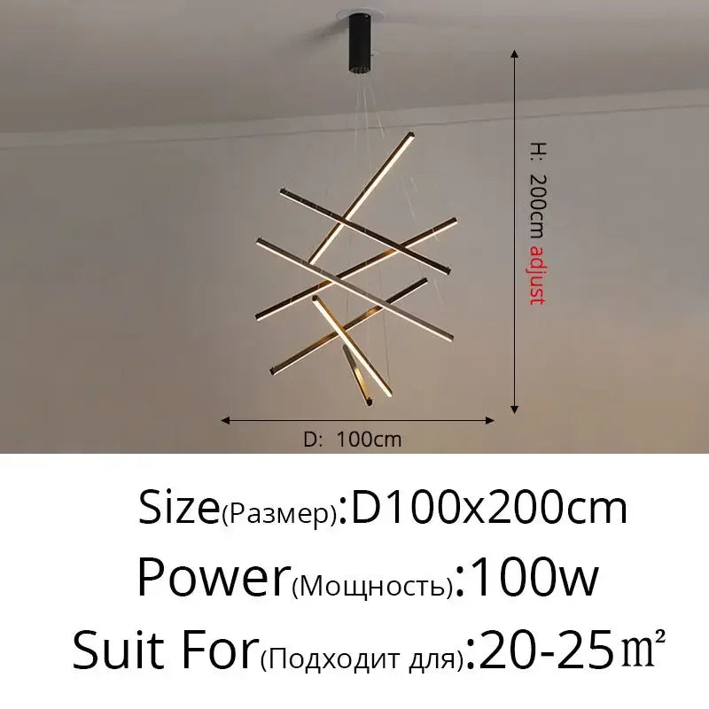 ثريا DecorBites™ LED من الألومنيوم للدرج وغرفة الطعام وغرفة المعيشة - وحدة إضاءة داخلية