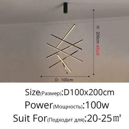 ثريا DecorBites™ LED من الألومنيوم للدرج وغرفة الطعام وغرفة المعيشة - وحدة إضاءة داخلية