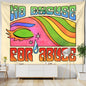 Decobites Psychedelic Hippie Tapestry Wall Hanging for Colorful 80s Aesthetic Boho Decor