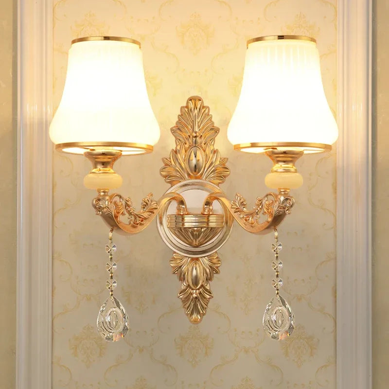 Aplique de pared de cristal DecorBites™ para dormitorio, lámpara de interior moderna de estilo europeo