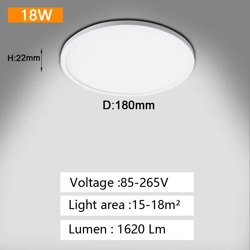 DecorBites™ LED Panel Ceiling Light 48w 36w 24w 18w for Bedroom Living Room Home Lighting