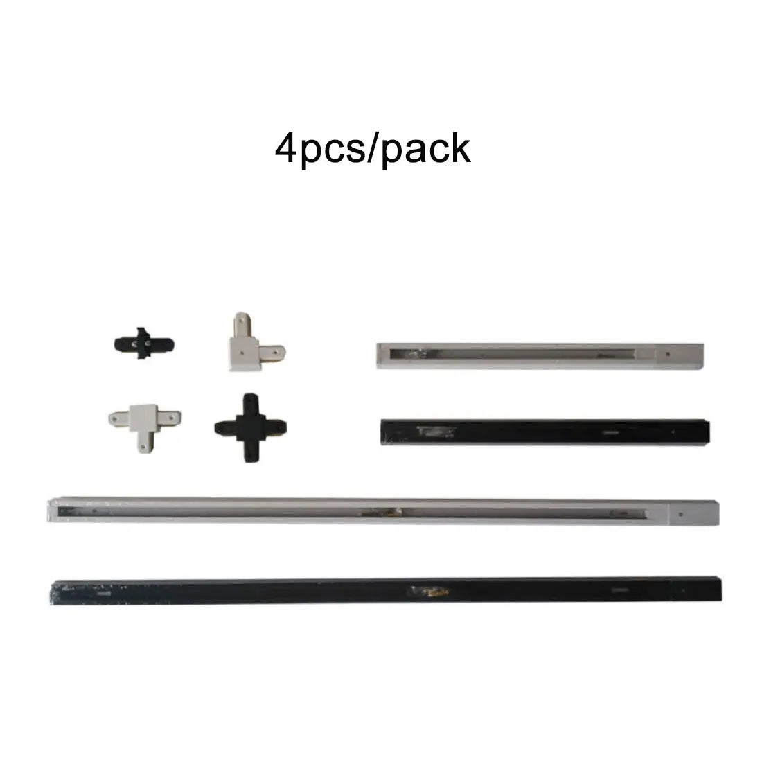 DecorBites™ Ceiling Track Rail Connector Set: Black/White, Straight/Cross, 0.5m/1m, 2-Wire