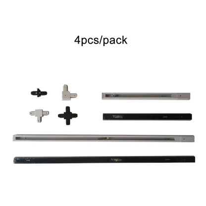 DecorBites™ Ceiling Track Rail Connector Set: Black/White, Straight/Cross, 0.5m/1m, 2-Wire