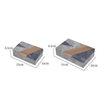 DecorBites™ Grey Marble Pattern Leather Storage Box Jewelry Container Desktop Organizer