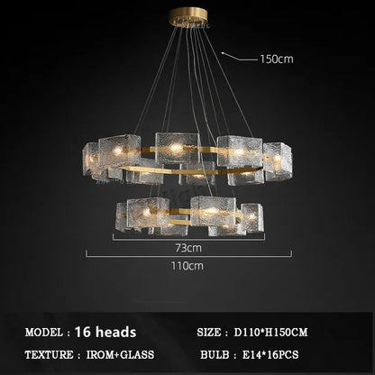 DecorBites™ Crystal Chandelier: Modern Luxury Pendant Light for Living Room, Restaurant, and Bar