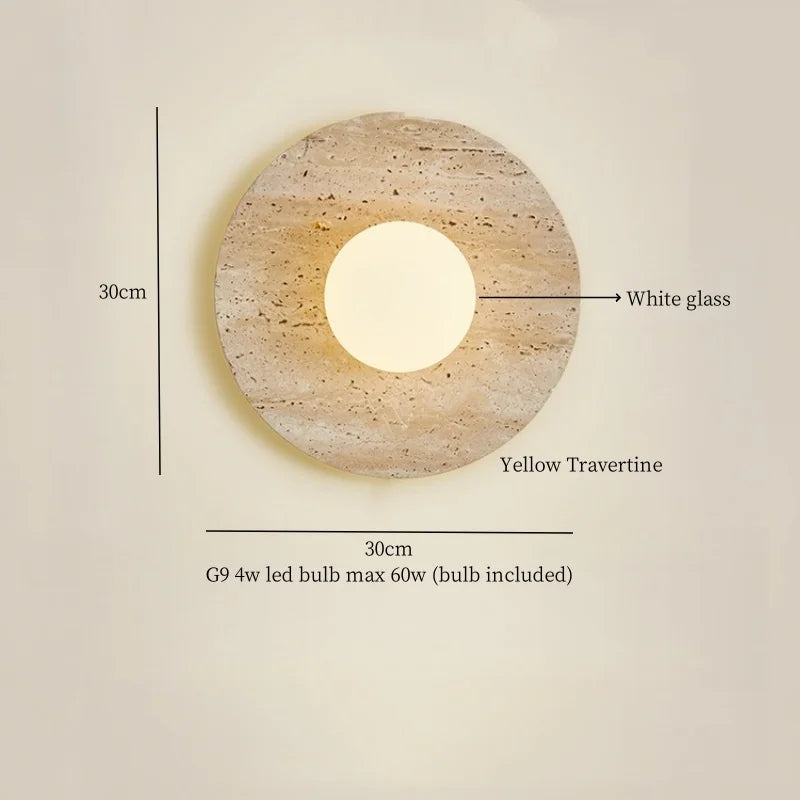 ديكوربايتس™ مصابيح حائط LED من الترافرتين الأسود لتزيين المنزل العصري ومصابيح بجانب السرير
