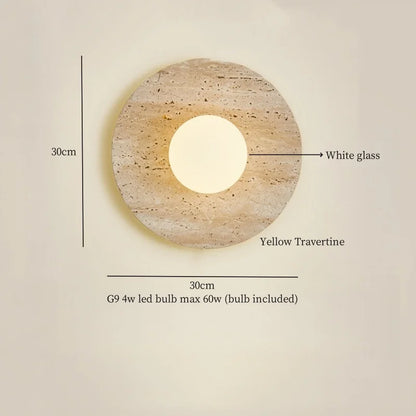 ديكوربايتس™ مصابيح حائط LED من الترافرتين الأسود لتزيين المنزل العصري ومصابيح بجانب السرير