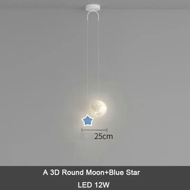 ديكوربايتس™ مصباح معلق للأطفال على شكل نجمة وقمر مع جهاز تحكم عن بعد للتحكم في الإضاءة