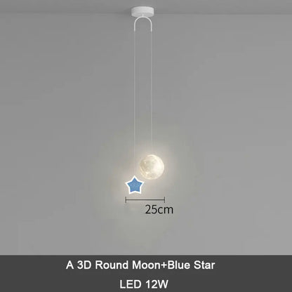 ديكوربايتس™ مصباح معلق للأطفال على شكل نجمة وقمر مع جهاز تحكم عن بعد للتحكم في الإضاءة