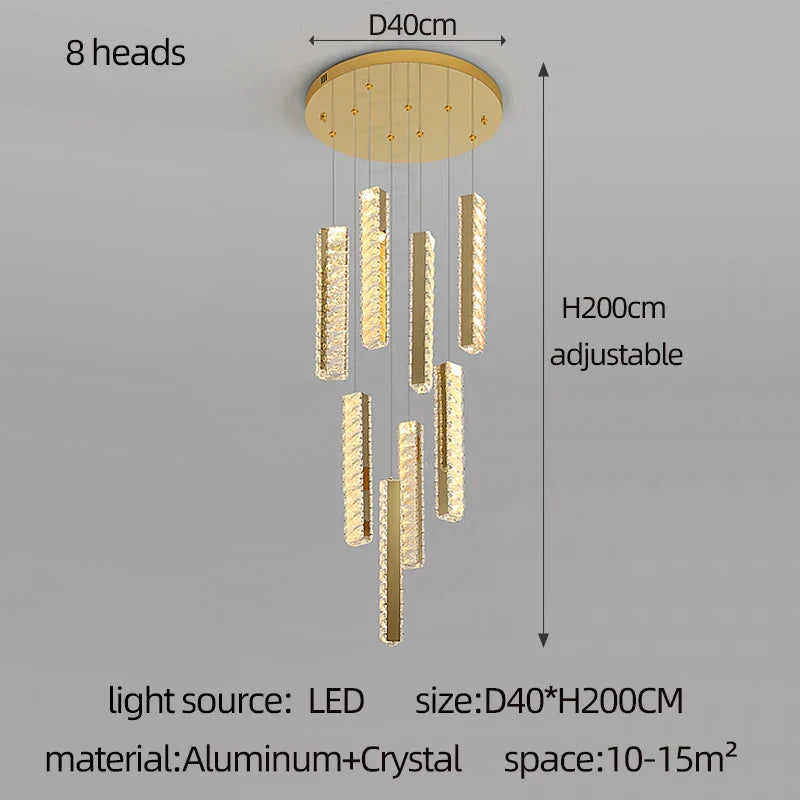 DecorBites™ Crystal Chandelier LED Mezzanine Dining Room Lighting