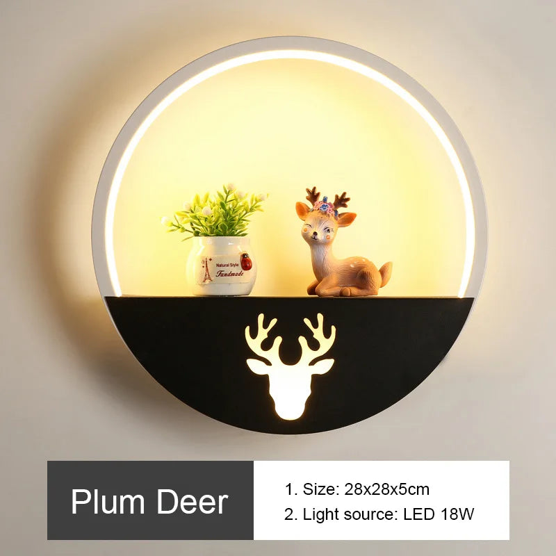 DecorBites™ LED Round Wall Lamp for Children Room, Nordic Modern Indoor Lighting