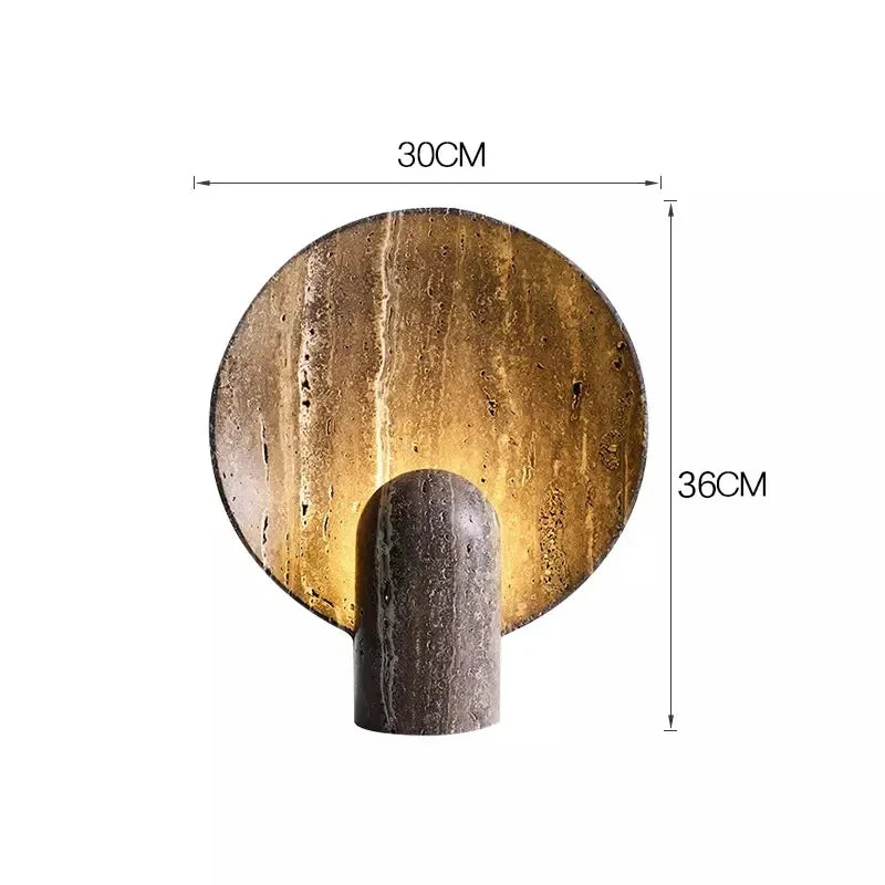 DecorBites™ Dark Travertine Rock LED Resin Table Lamp - Modern Minimalist Home Decor
