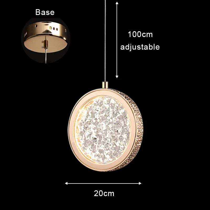 DecorBites™ Gold Acrylic LED Chandelier Pendant Light for Modern Nordic Home Decor