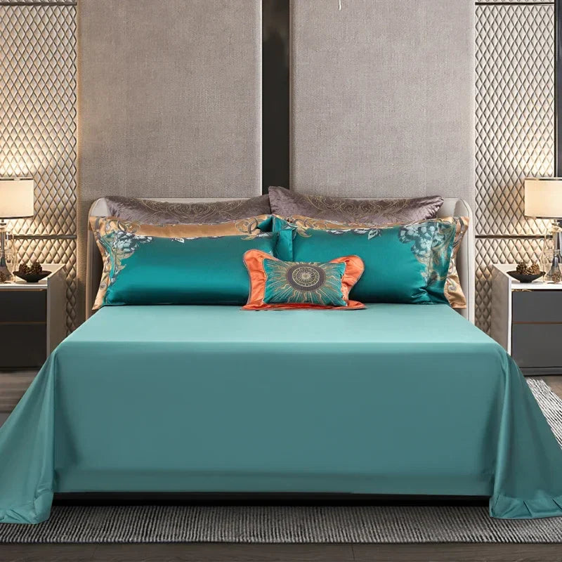 طقم مفروشات ديكوربايتس™ 1200TC جاكار: بياضات سرير مقاس كوين كينج، غطاء لحاف، ملاءة، غطاء وسادة