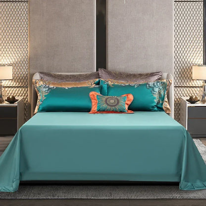 طقم مفروشات ديكوربايتس™ 1200TC جاكار: بياضات سرير مقاس كوين كينج، غطاء لحاف، ملاءة، غطاء وسادة