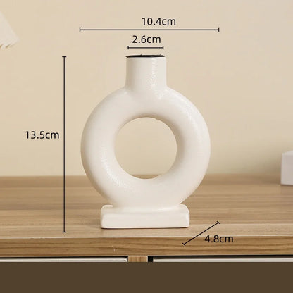 ديكوربايتس™ - زينة حاملات الشموع الخزفية الهندسية - إكسسوارات ديكور المنزل