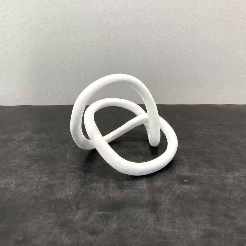 DecorBites™ Gold Ring Knot Geometric Resin Ornaments Handmade Art Decor Figurines