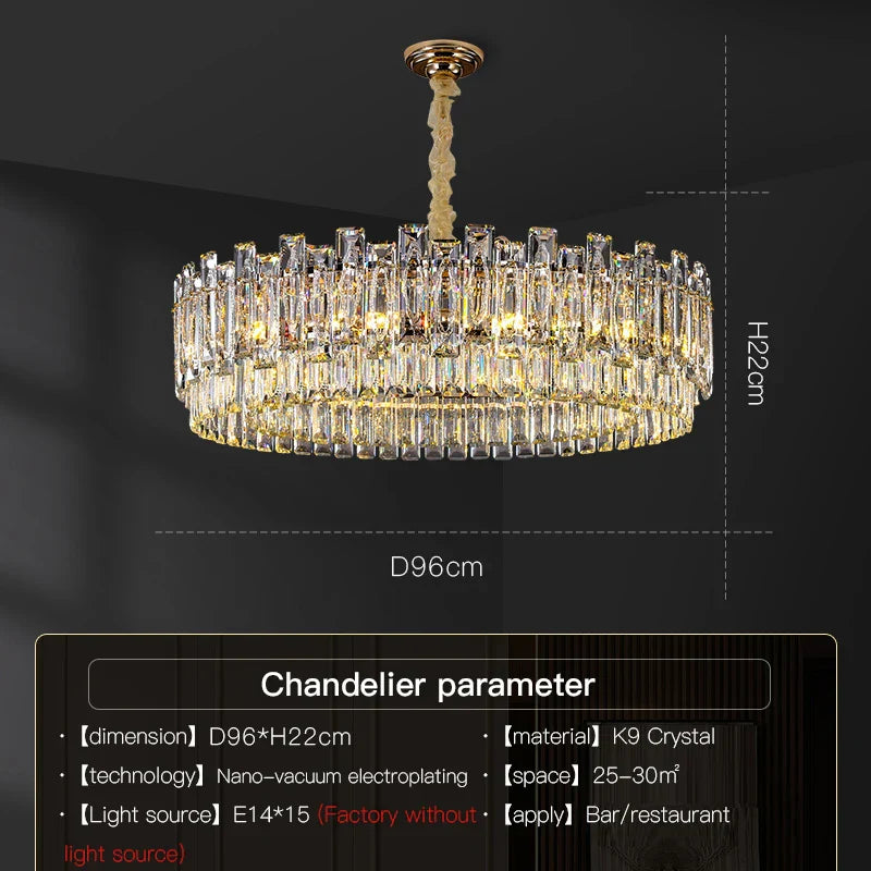 DecorBites™ Crystal Chandelier: Modern High-End Luxury for Living, Dining & Master Bedrooms