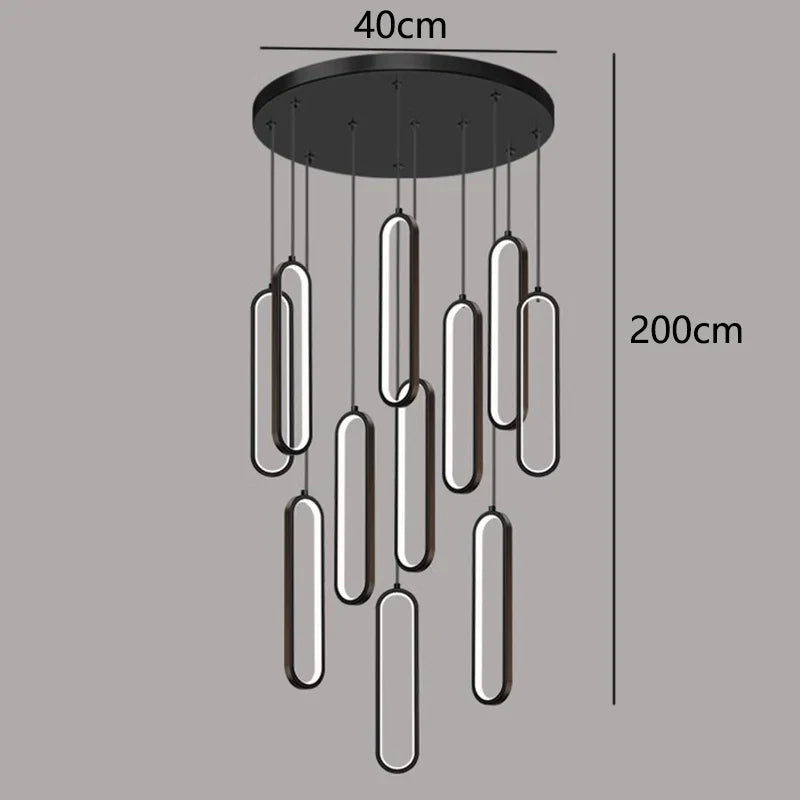 DecorBites™ LED Staircase Chandeliers | Modern Pendant Light for Living Room