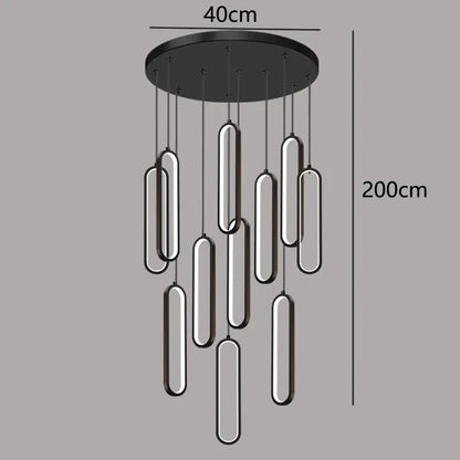 DecorBites™ LED Staircase Chandeliers | Modern Pendant Light for Living Room