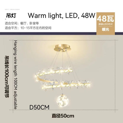 DecorBites™ Crystal Flower Gold Ceiling Chandelier: Modern Luxury Nordic Living Room Light