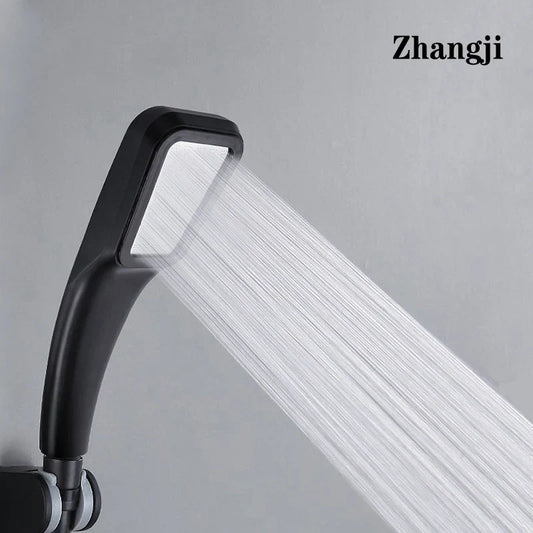 DecorBites™ Black High Pressure Rainfall Shower Head with Bracket and Water Saving Nozzle