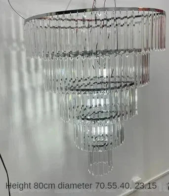 DecorBites™ Crystal Ice Bar Chandelier: Luxury Hotel Restaurant Living Room Lighting