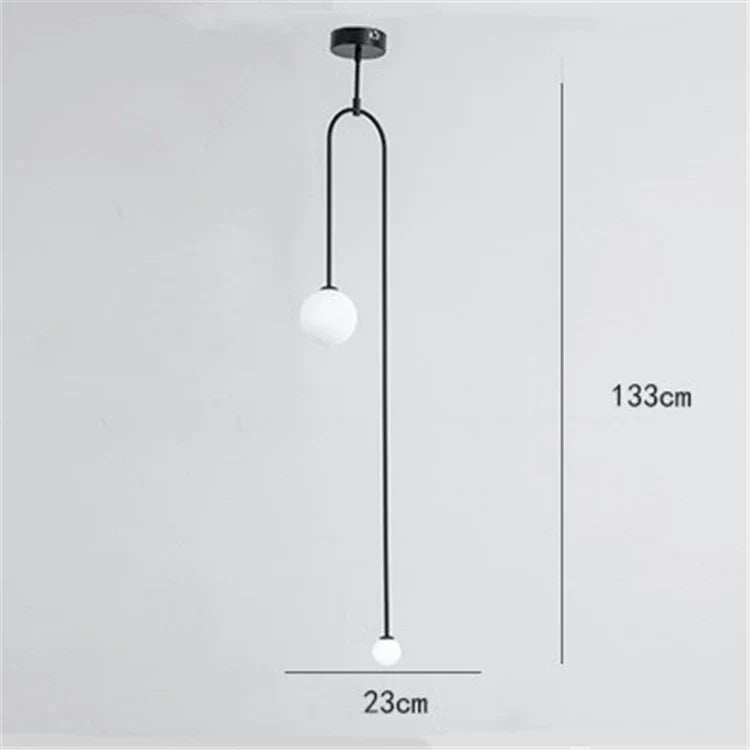 DecorBites™ Iron Line Chandelier: Post-modern Hanging Lamp for Living Room & Bedroom