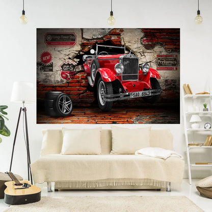 Decobites Retro Car Wall Tapestry - Vintage Aesthetic Home Decor