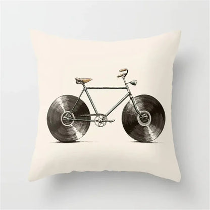 DecorBites™ Black Camera Print Retro Cushion Cover for Home Sofa Chair