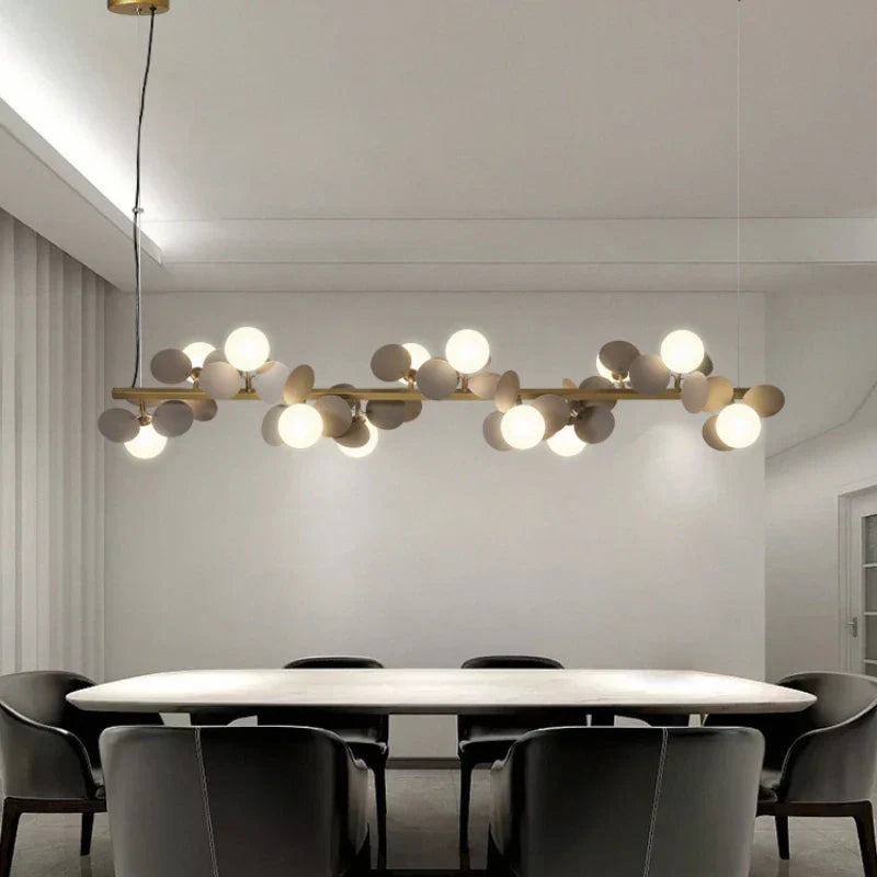 Lámpara colgante LED DecorBites™ G9 de metal dorado con decoración floral acrílica