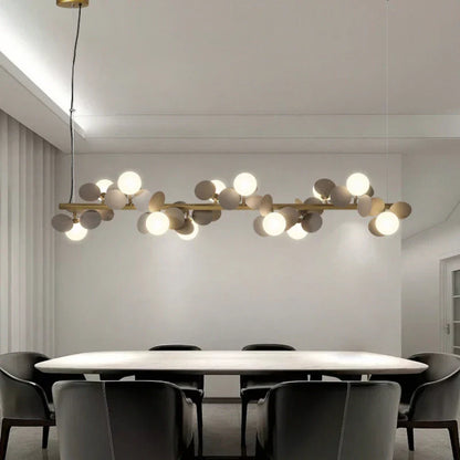 Lámpara colgante LED DecorBites™ G9 de metal dorado con decoración floral acrílica