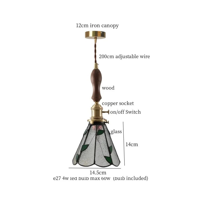 Decorbites™ Grüne Glas-LED-Hängeleuchten Amerikanische Vintage-Hängelampe